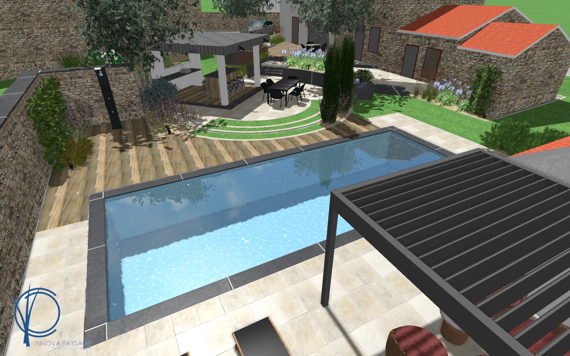 concepteur 3D jardin piscine